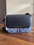 Bolsa Tommy Monogram Flap Crossbody Blue