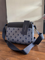 Bolsa Tommy Monogram Flap Crossbody Blue