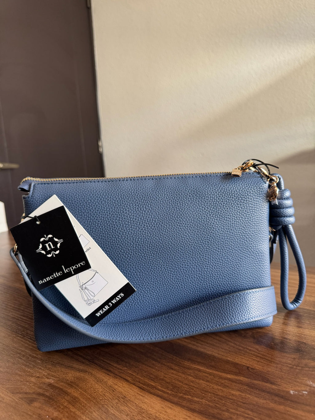 Bolsa Nanette Lepore Double Zip Crossbody Blue