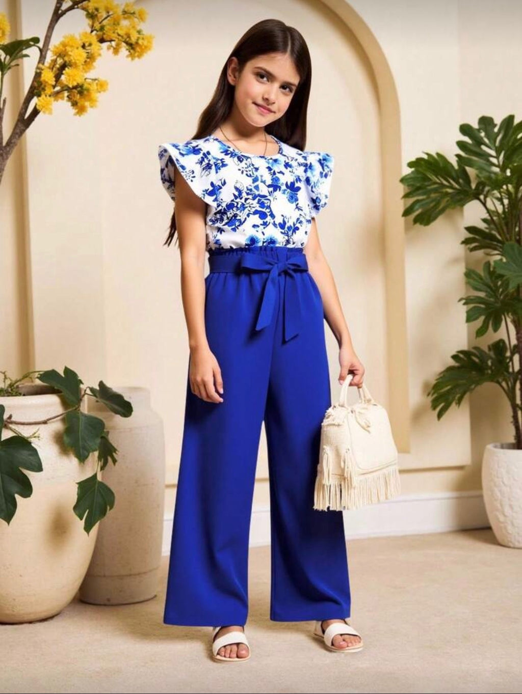 Conjunto Infantil Floral Blue Chic