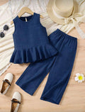 Conjunto Infantil Blue Peplum Breeze