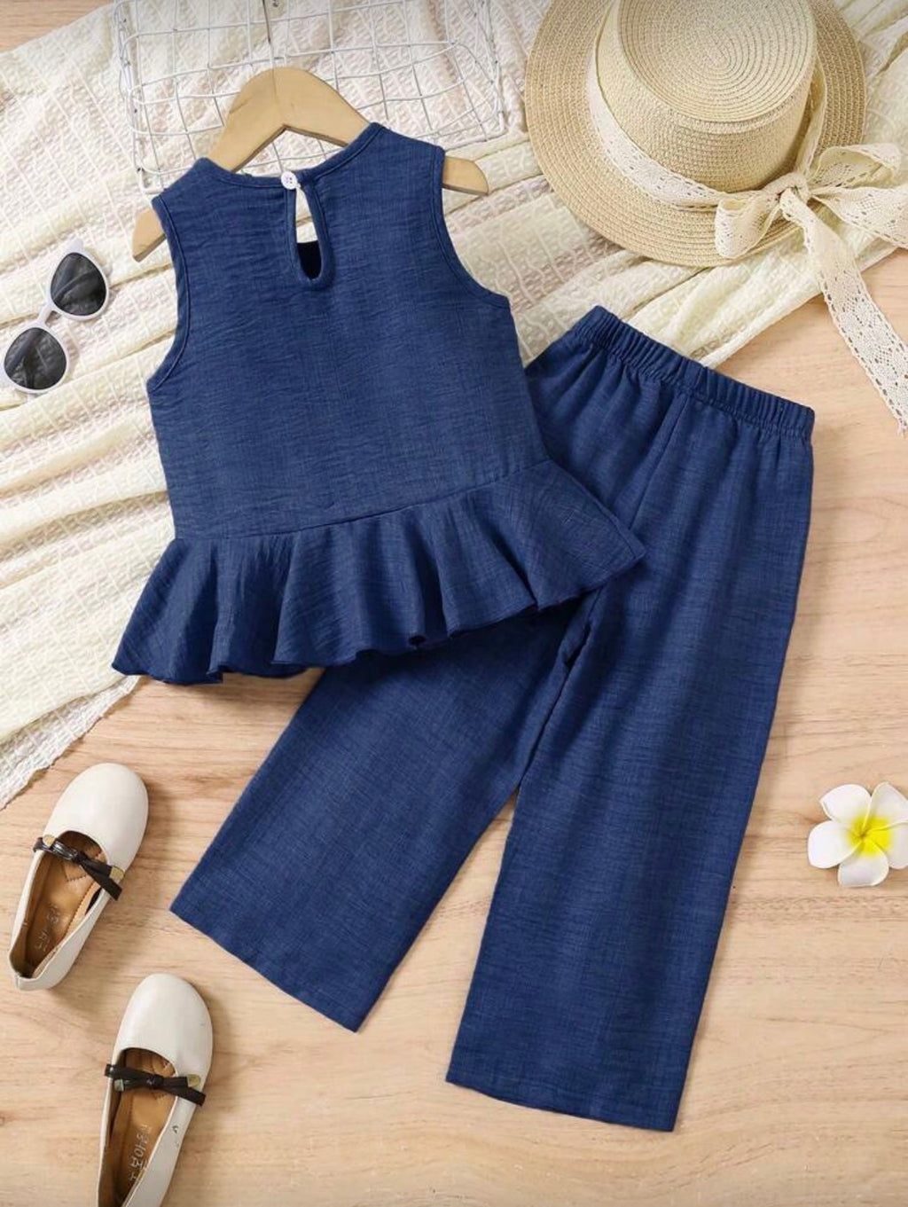 Conjunto Infantil Blue Peplum Breeze
