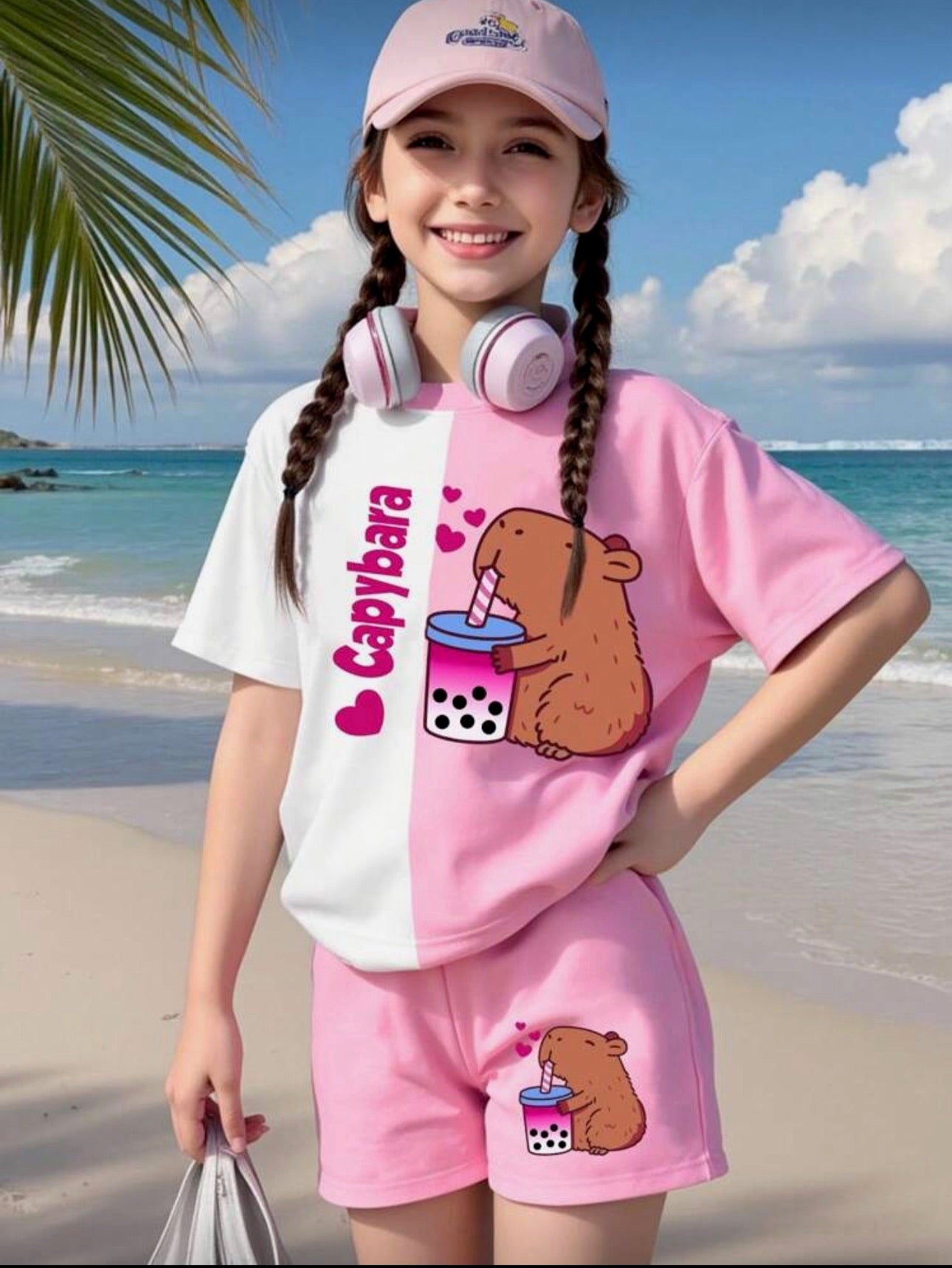 Conjunto Infantil Capibara Pink Summer