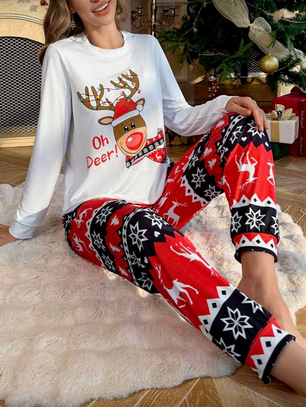 Pijama de Dama Christmas Cozy Red