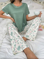 Pijama de Dama Green Floral Soft