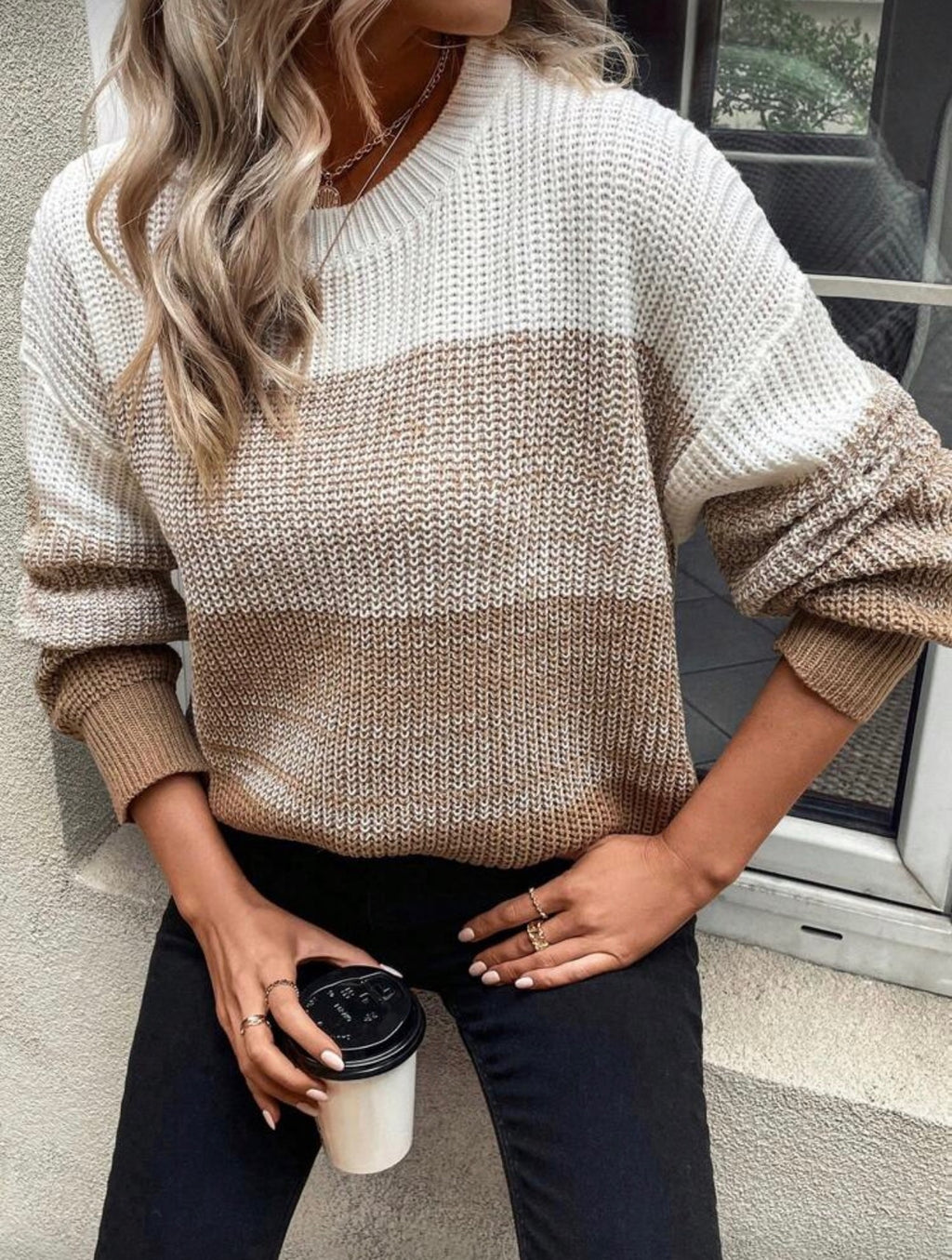 Suéter de Dama Neutral Tejido Cozy