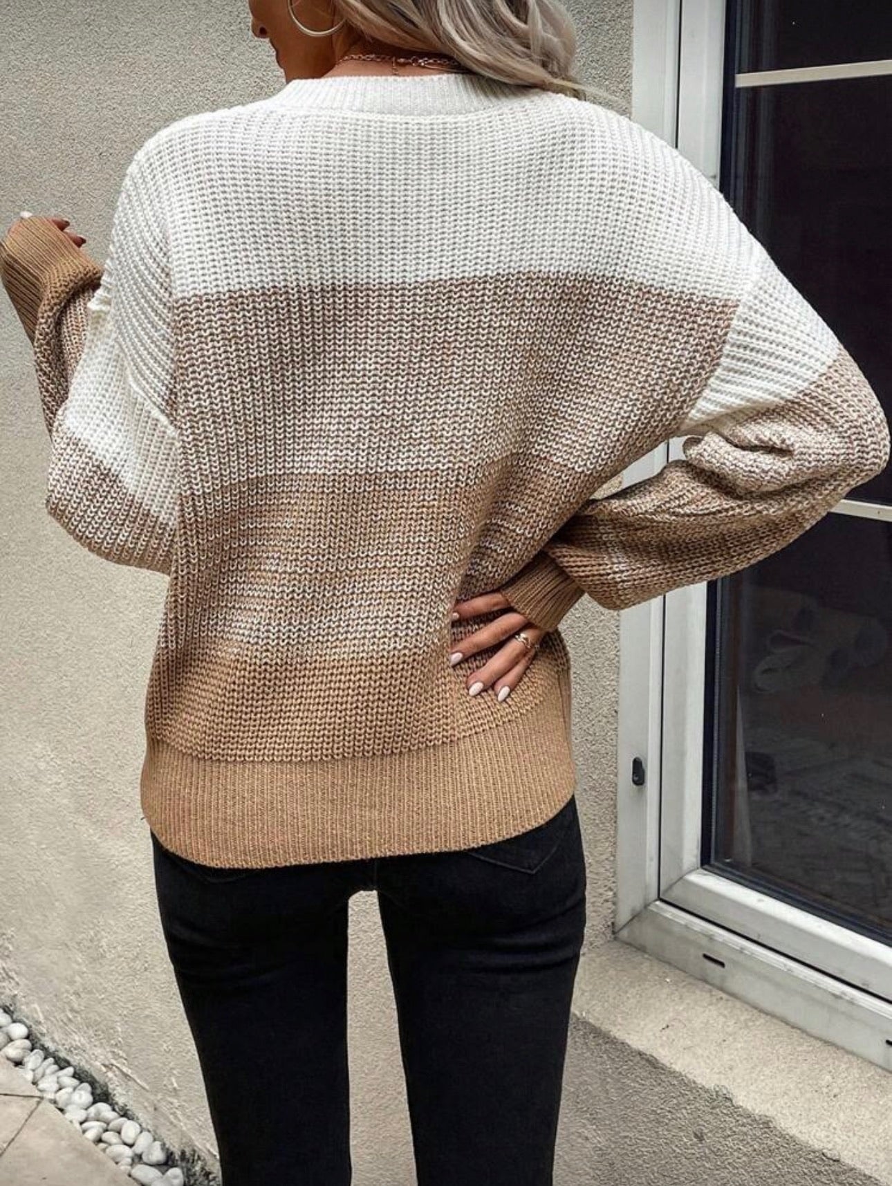 Suéter de Dama Neutral Tejido Cozy