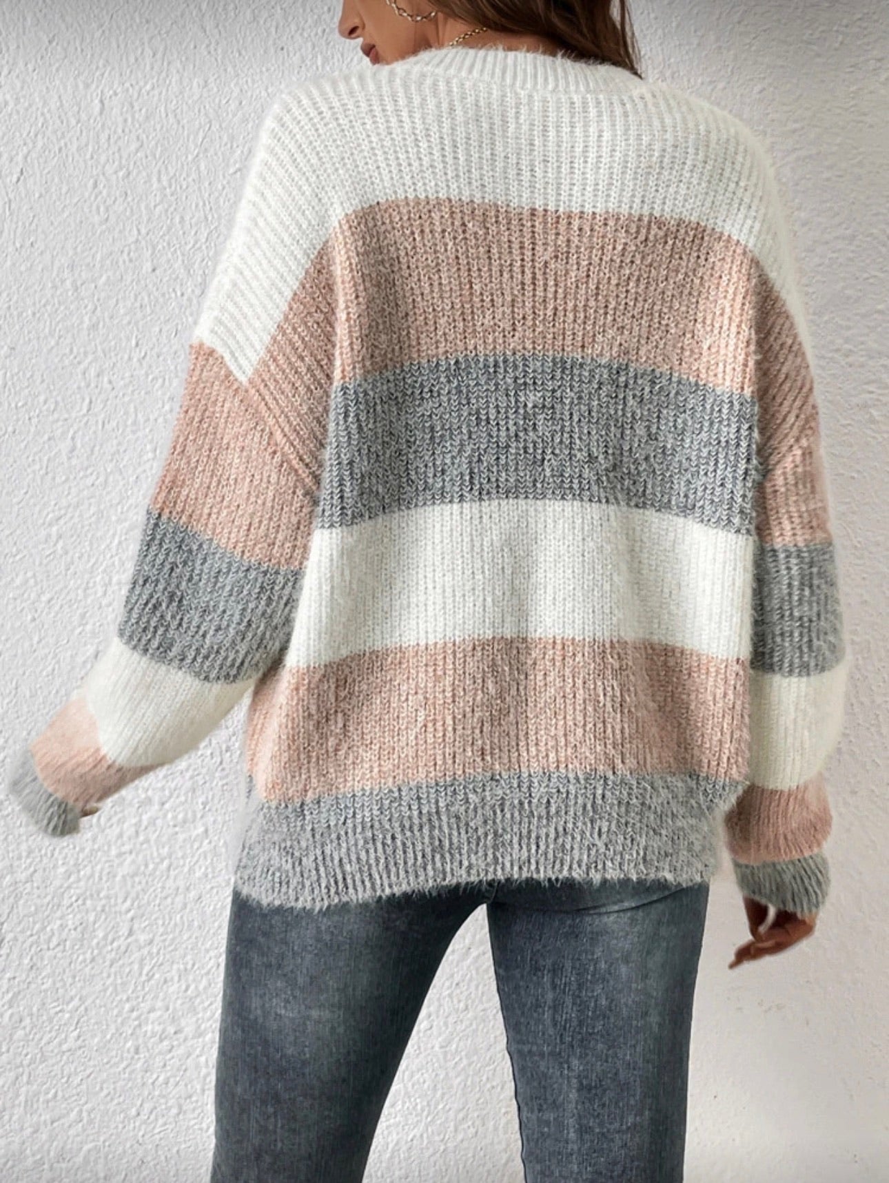 Suéter de Dama Pastel Stripe Soft