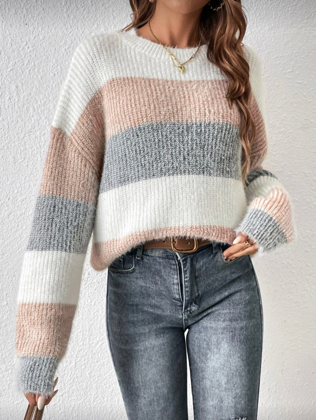 Suéter de Dama Pastel Stripe Soft