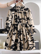 Vestido Infantil Floral Black & Ivory