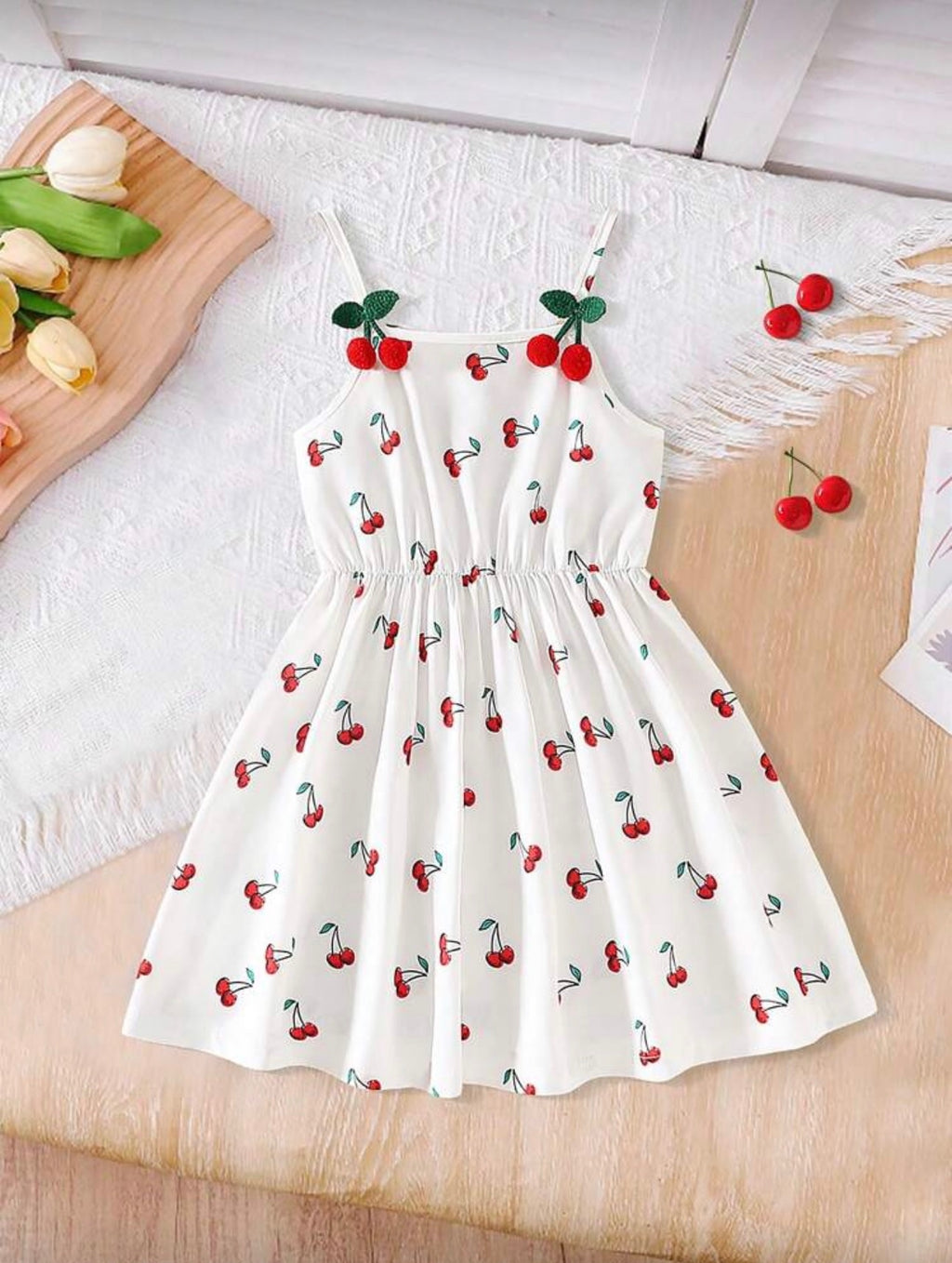 Vestido Infantil Cherry White Sweet