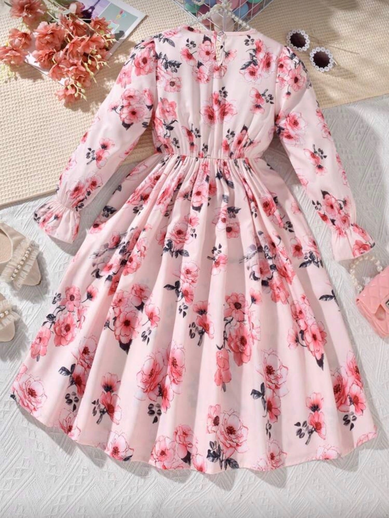 Vestido Infantil Floral Pink Garden