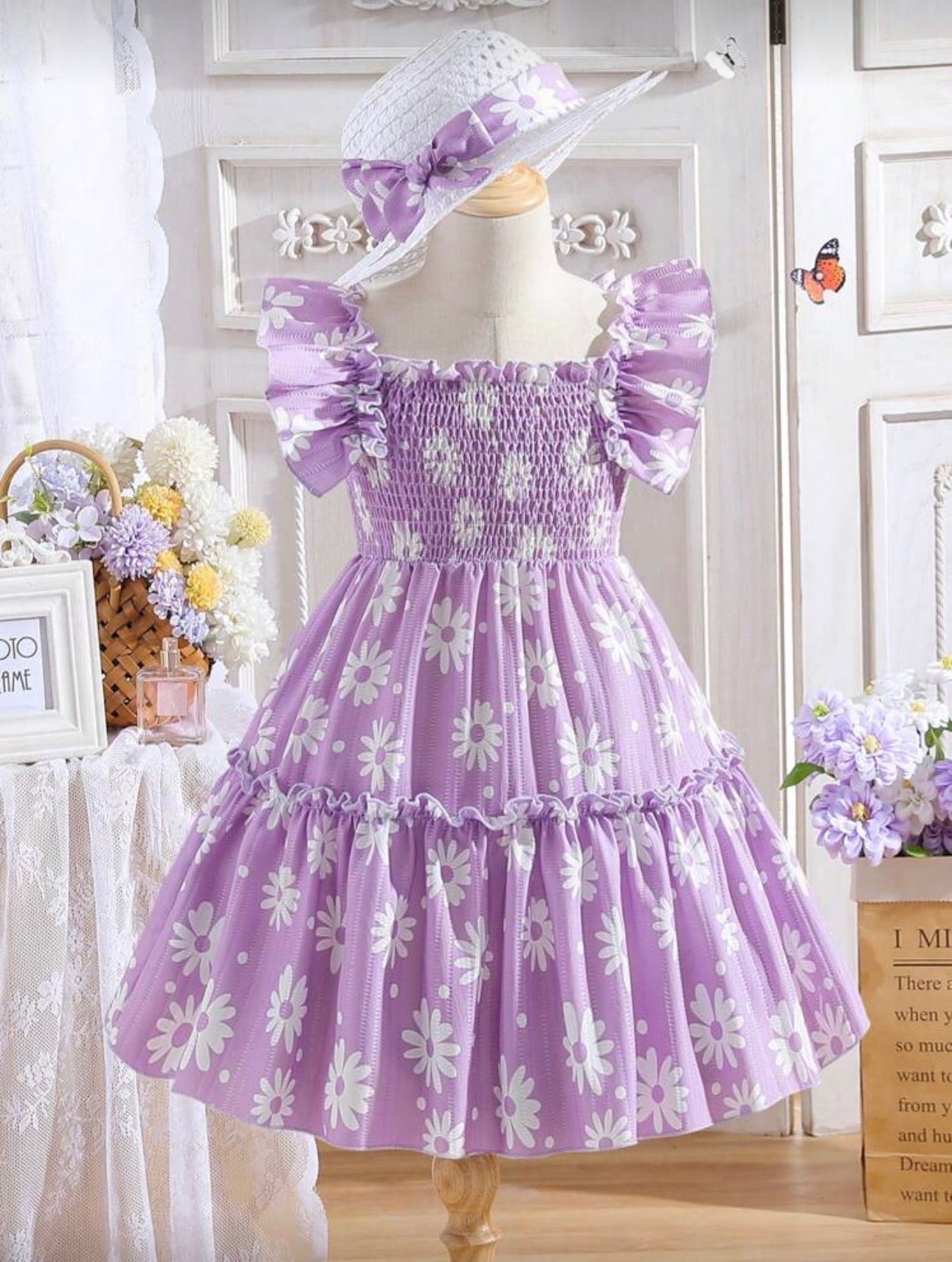 Vestido Infantil Lavender Floral Dream