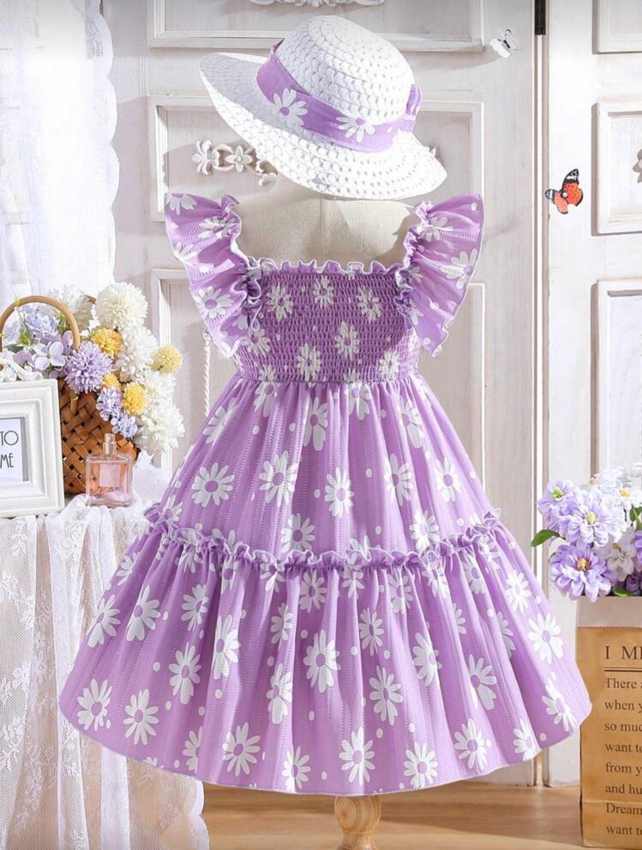 Vestido Infantil Lavender Floral Dream