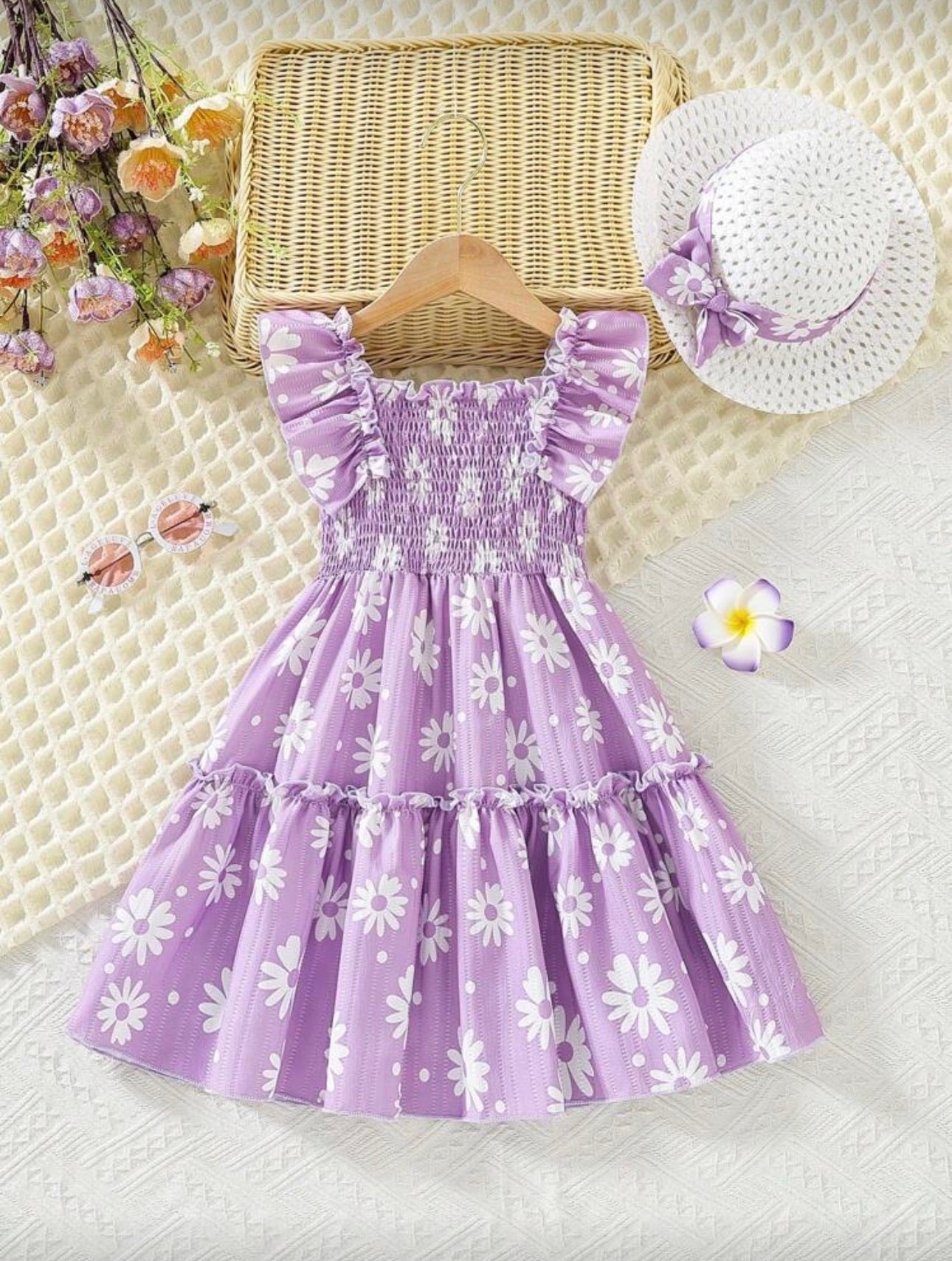 Vestido Infantil Lavender Floral Dream