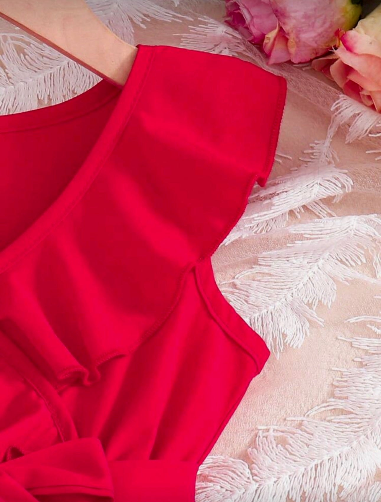 Vestido Infantil Red Ruffle Bow