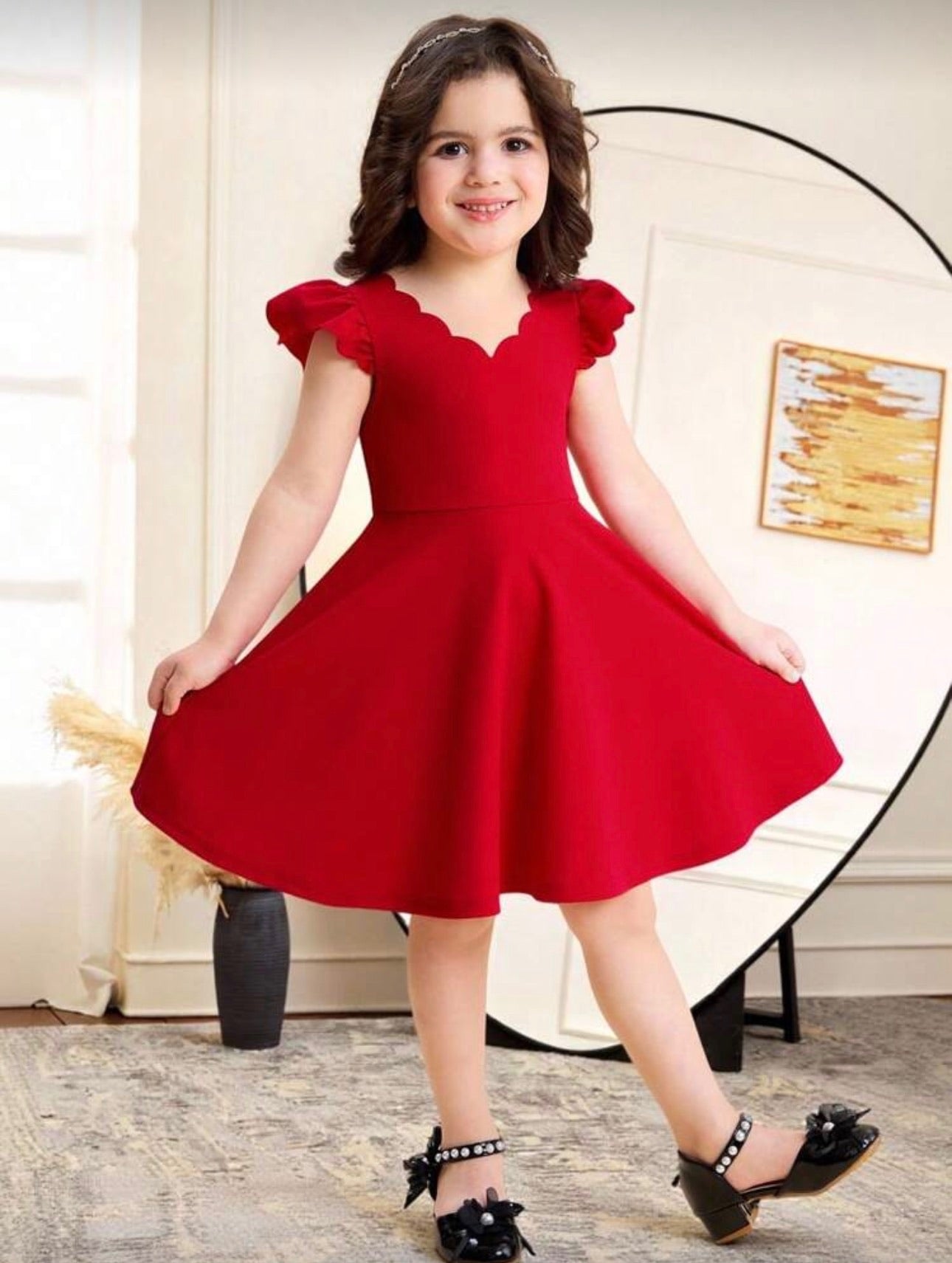 Vestido Infantil Classic Red Flare