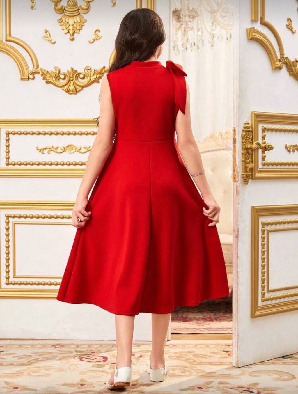 Vestido Infantil Elegant Red Belt