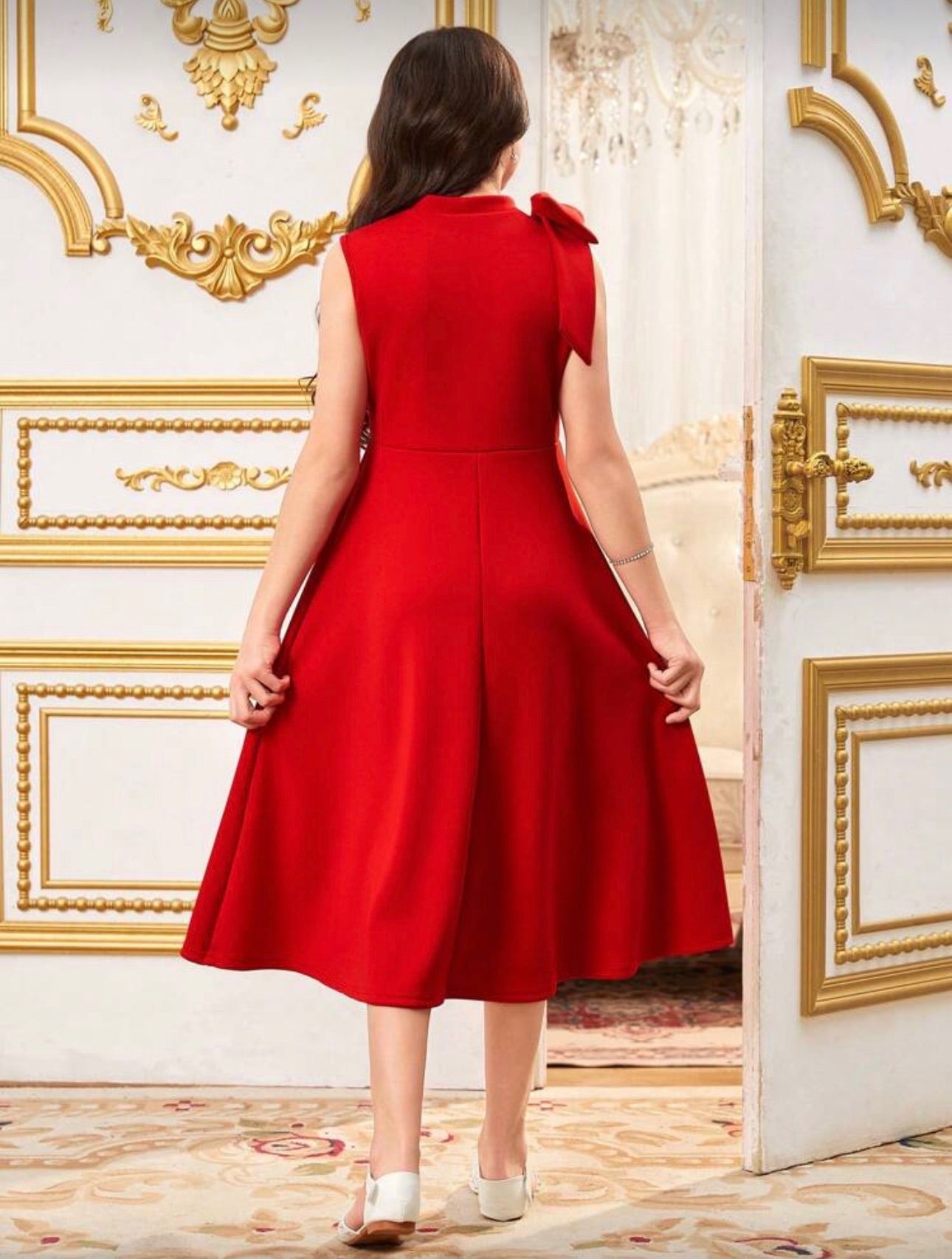 Vestido Infantil Elegant Red Belt