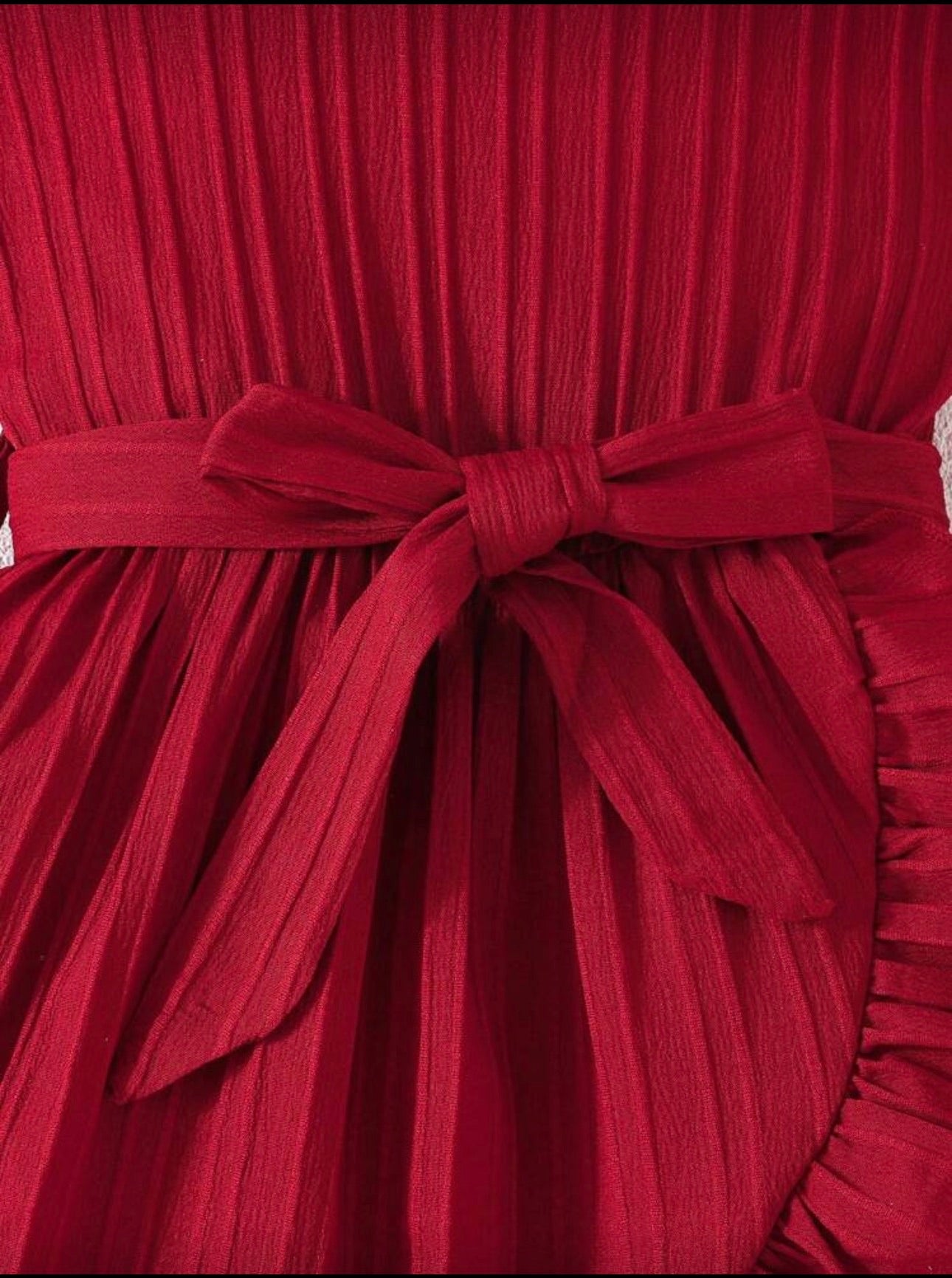 Vestido Infantil Burgundy Ruffle Classic