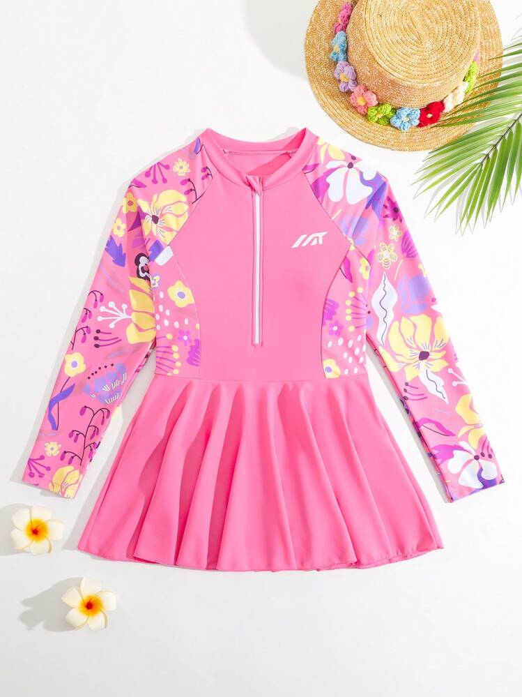 Traje de Baño de Niña Pink Blossom Guard