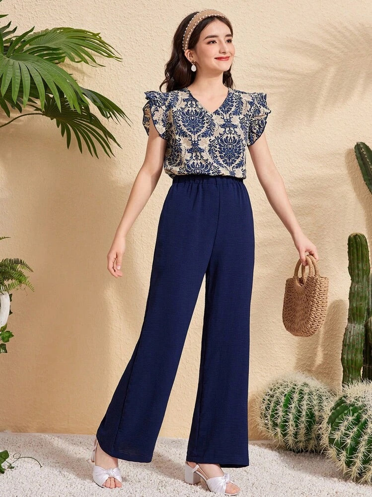 Conjunto Juvenil Blue Elegance Flow