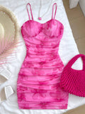 Vestido Juvenil Pink Ruched Glow