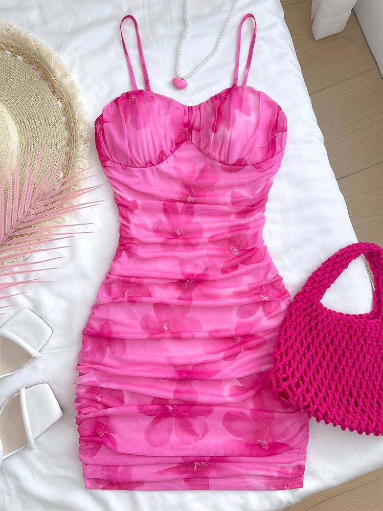 Vestido Juvenil Pink Ruched Glow
