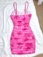 Vestido Juvenil Pink Ruched Glow