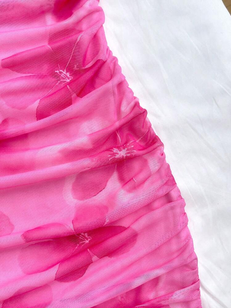 Vestido Juvenil Pink Ruched Glow