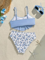 Traje de Baño Juvenil Blue Daisy Set