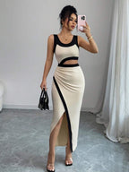 Vestido de Dama Black & Ivory Glam