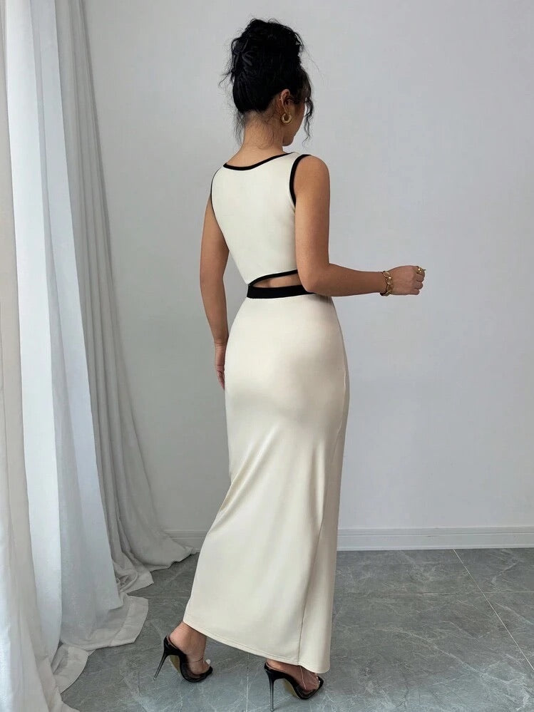 Vestido de Dama Black & Ivory Glam