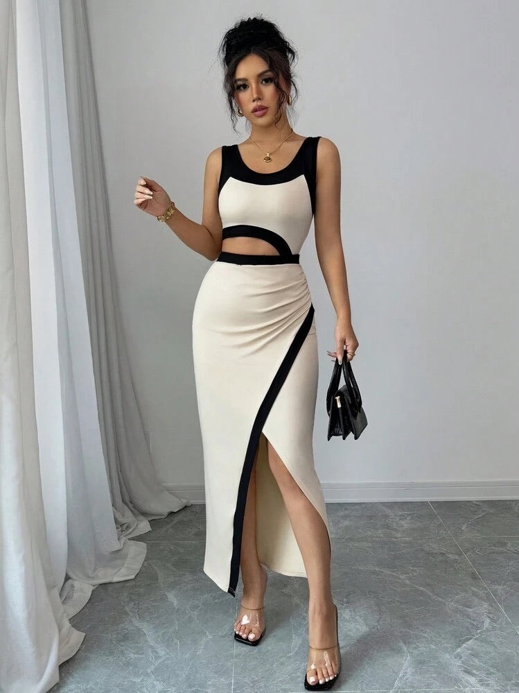 Vestido de Dama Black & Ivory Glam