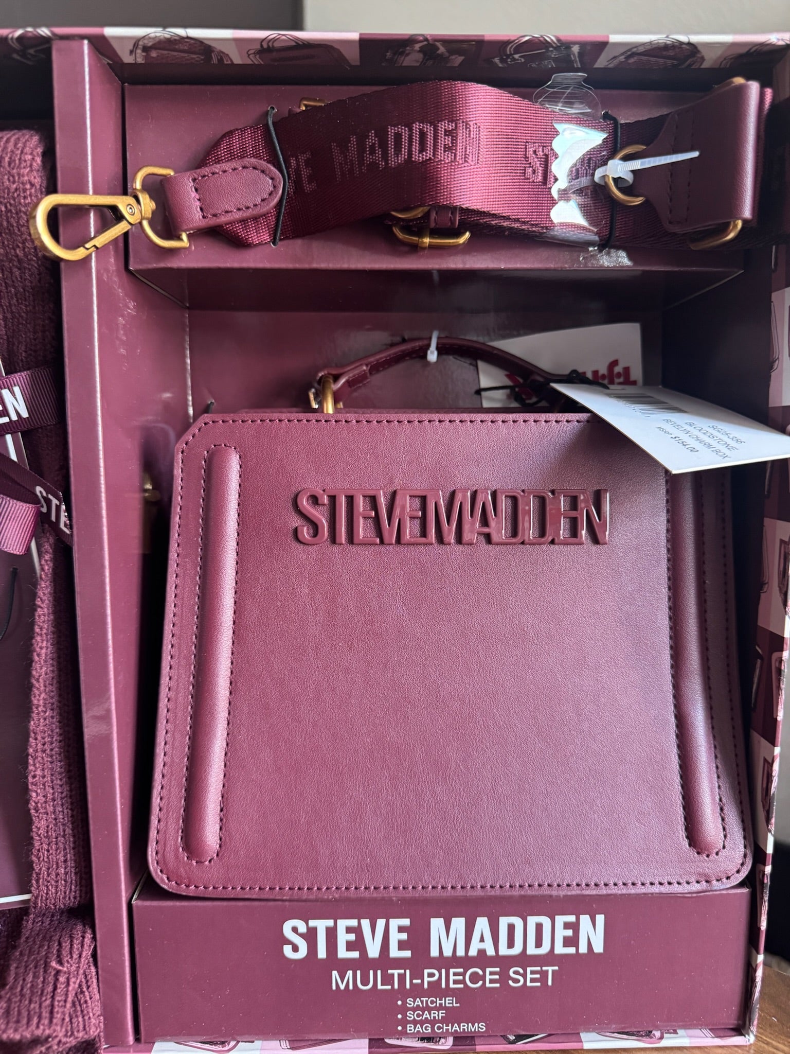 Bolsa Corinta Steve Madden con Bufanda y Llavero Original