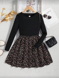 Vestido Infantil Noir Bloom