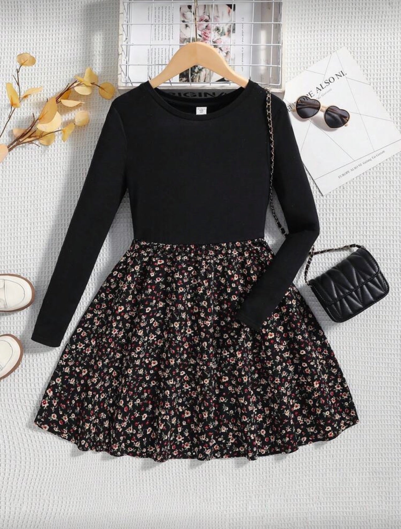 Vestido Infantil Noir Bloom