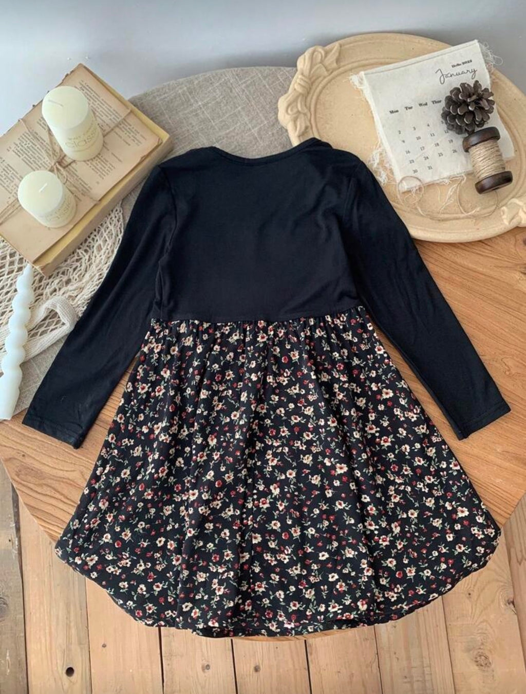 Vestido Infantil Noir Bloom