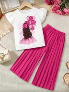Conjunto infantil con pantalón plisado