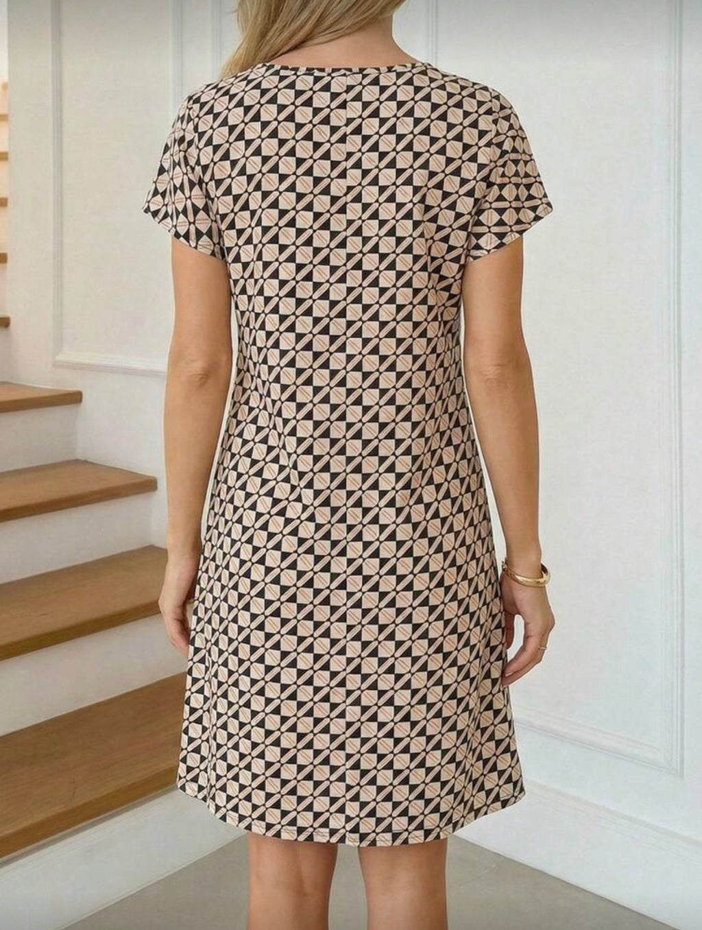 Vestido de Dama Estampado Geométrico