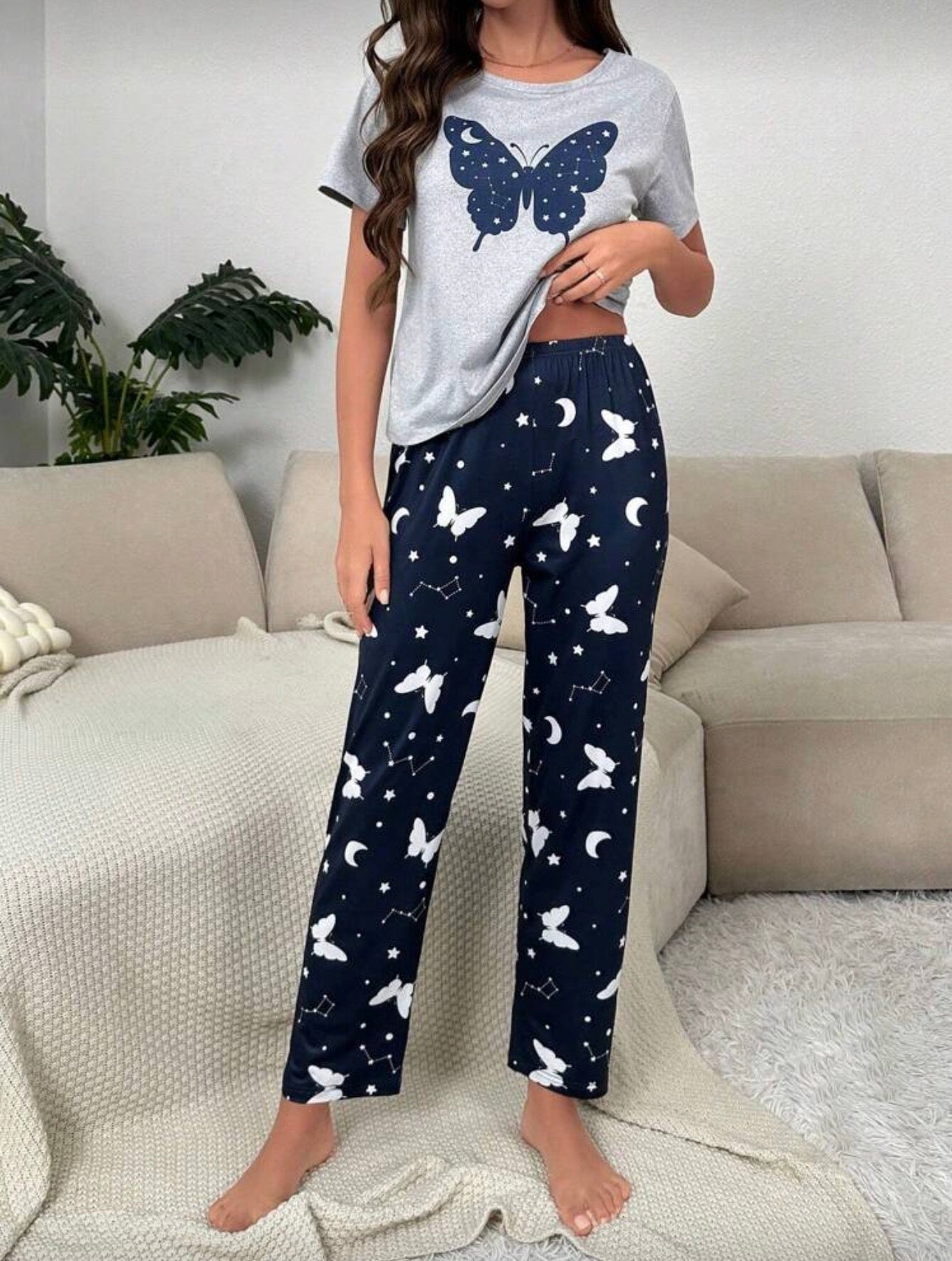 Pijama de Dama Mariposa Celestial