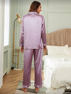 Pijama de Dama de Seda Nauve Lavender