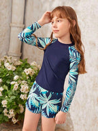 Traje de Baño de Niña Ocean Leaves