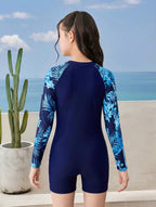 Traje de Baño de Niña Blue Tropical
