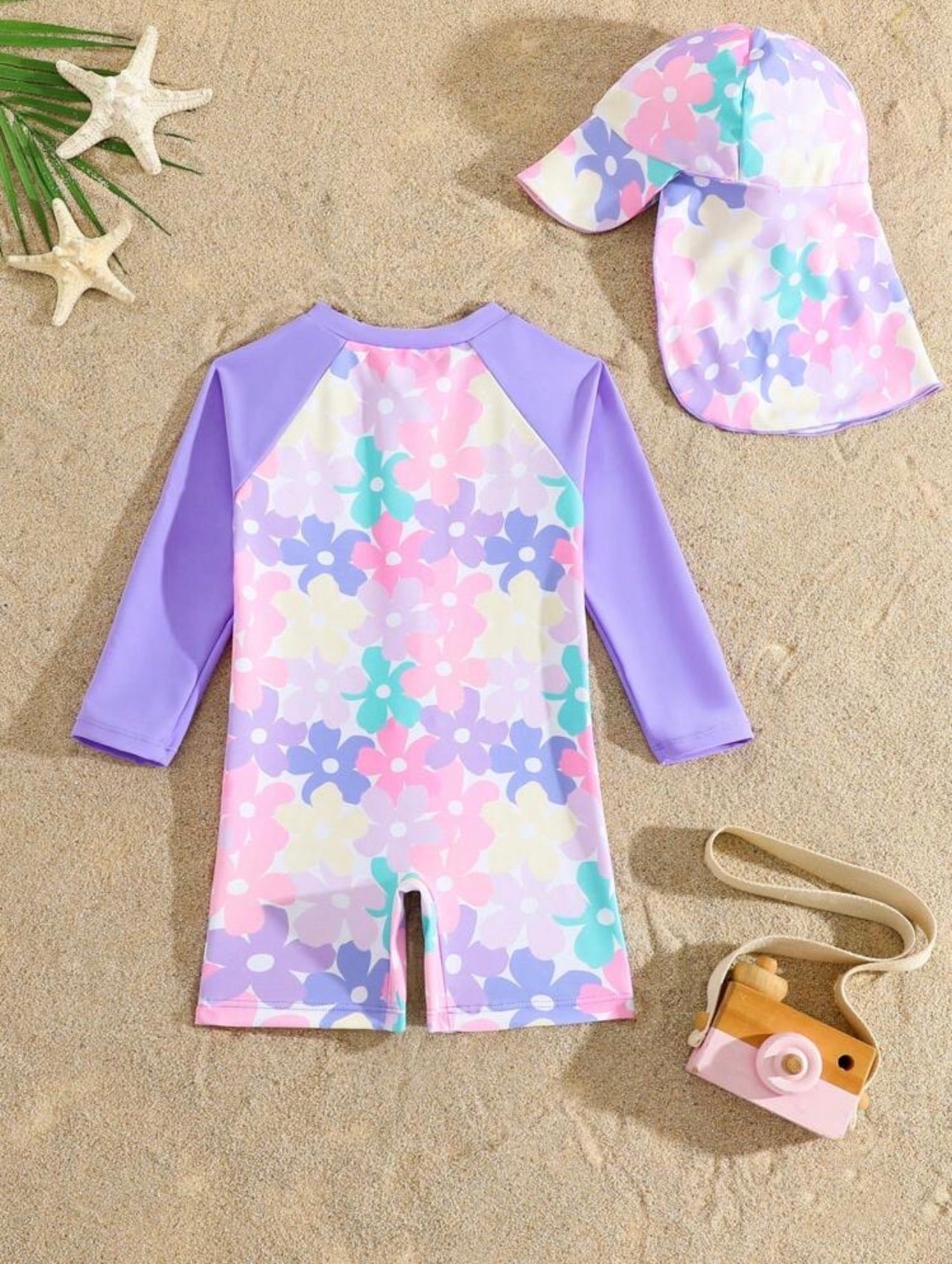 Traje de Baño de Niña Pastel Flowers