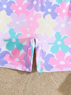 Traje de Baño de Niña Pastel Flowers