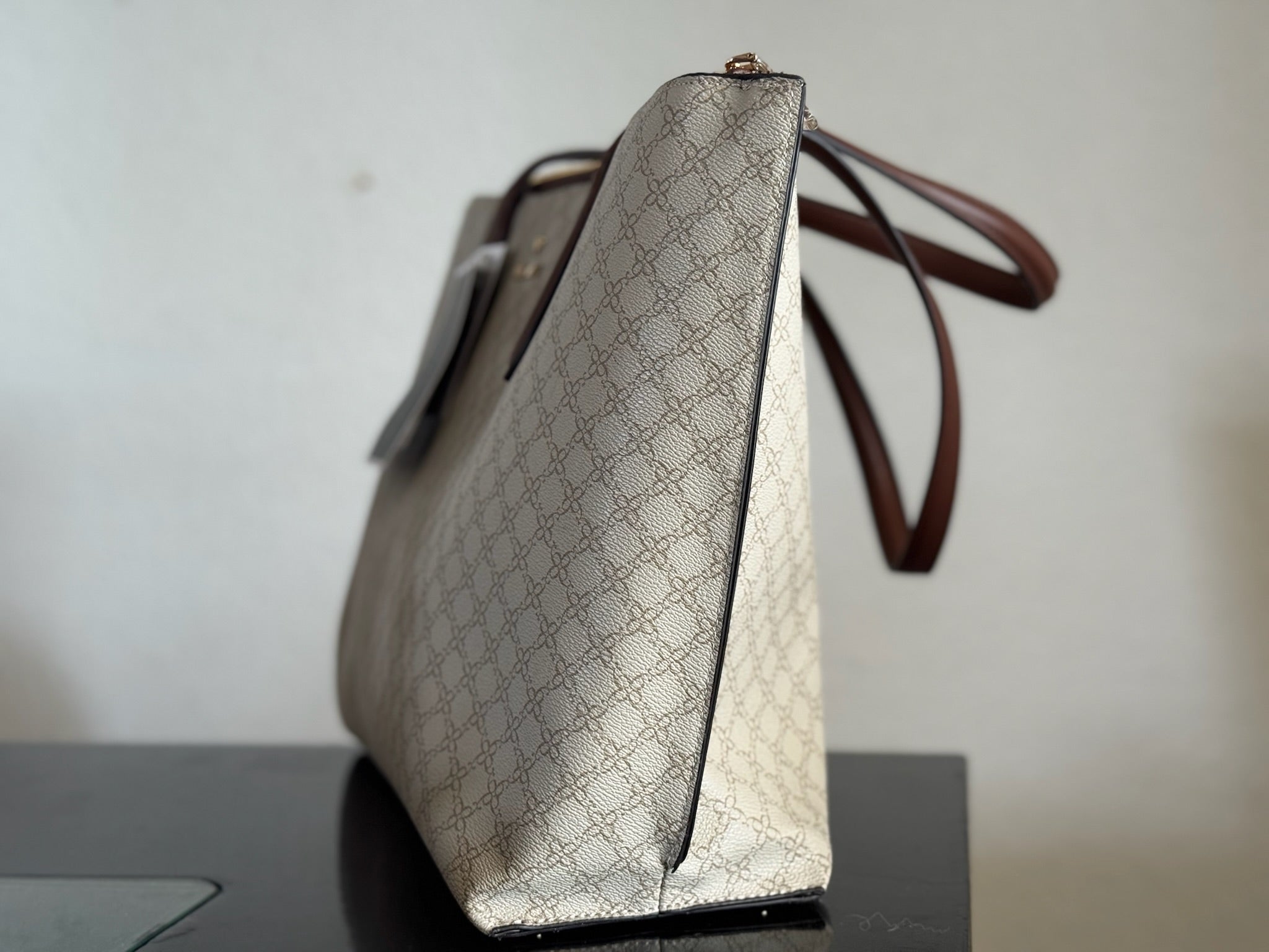 Bolsa Nine West Signature Large Tote Set Vanilla