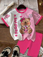 Conjunto Infantil Capibara Pink Casual