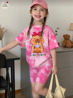 Conjunto Infantil Capibara Tie-Dye Pink