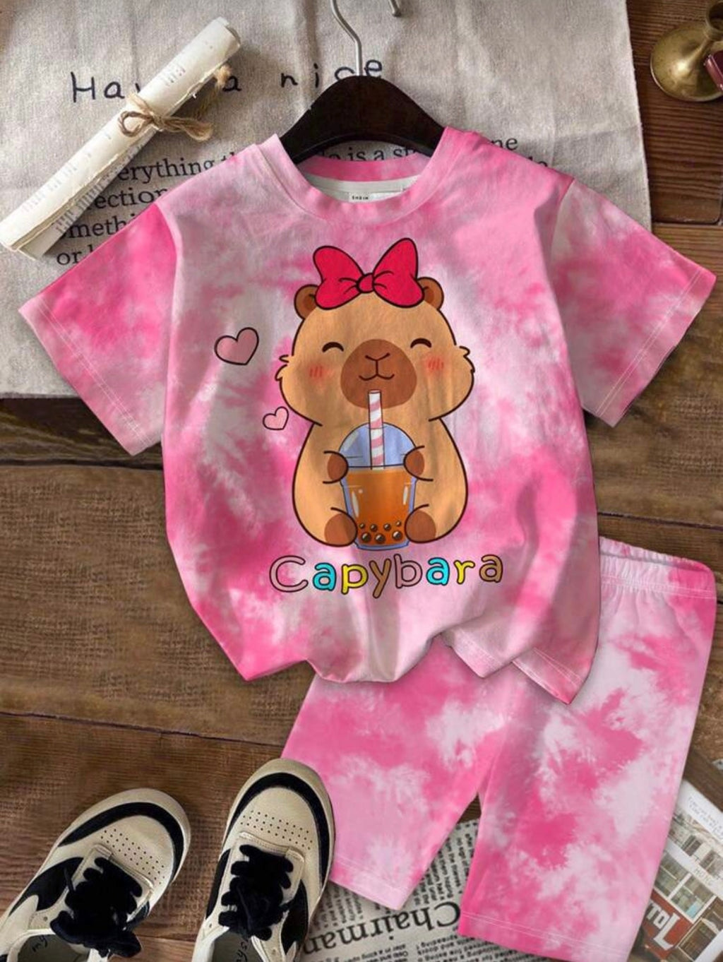 Conjunto Infantil Capibara Tie-Dye Pink